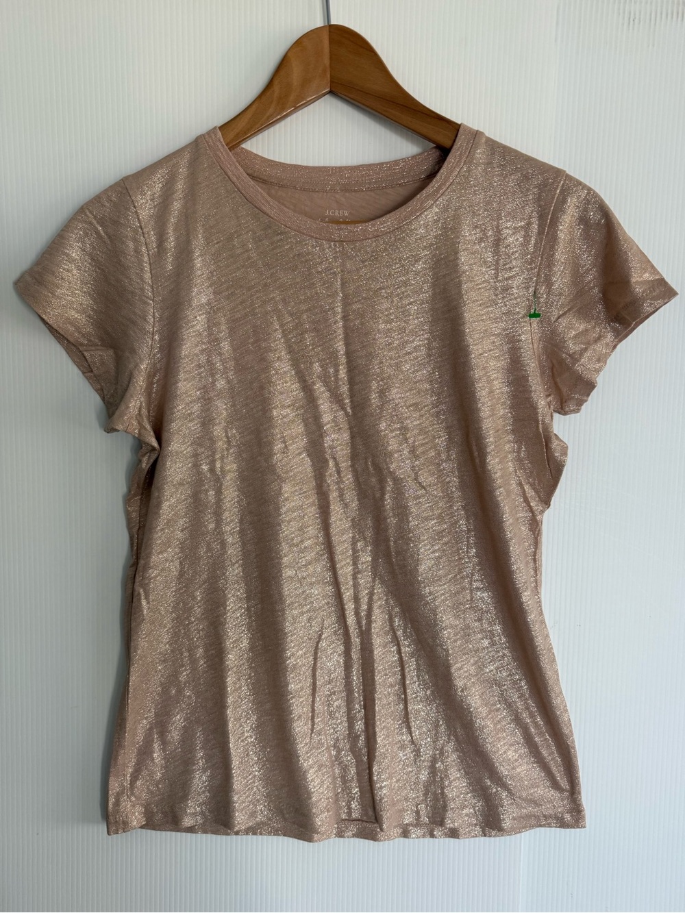 J. Crew Metallic Rose Short Sleeve Tee